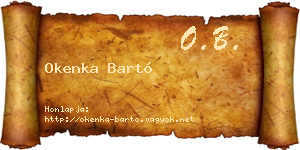 Okenka Bartó névjegykártya