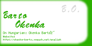 barto okenka business card